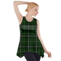 Green Plaid Pattern Side Drop Tank Tunic View1