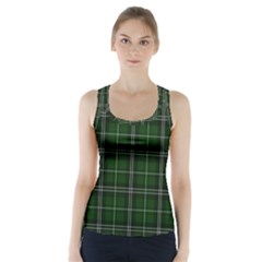 Green Plaid Pattern Racer Back Sports Top by Valentinaart