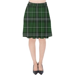 Green Plaid Pattern Velvet High Waist Skirt by Valentinaart