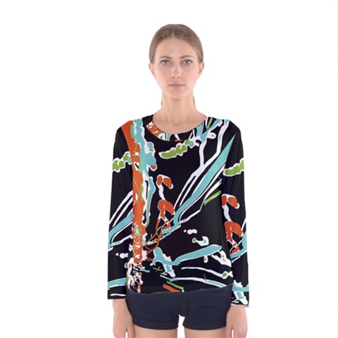 Multicolor Abstract Design Women s Long Sleeve Tee by dflcprints