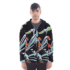 Multicolor Abstract Design Hooded Wind Breaker (men)