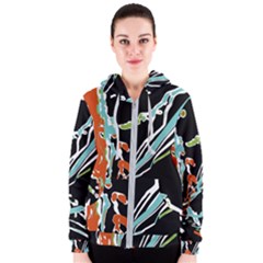 Multicolor Abstract Design Women s Zipper Hoodie by dflcprints