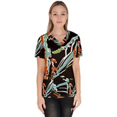 Multicolor Abstract Design Scrub Top by dflcprints