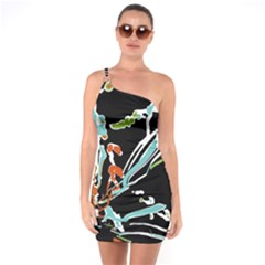 Multicolor Abstract Design One Soulder Bodycon Dress by dflcprints