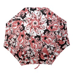 Textured Floral Collage Folding Umbrellas by dflcprints