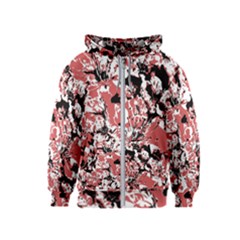 Textured Floral Collage Kids  Zipper Hoodie by dflcprints