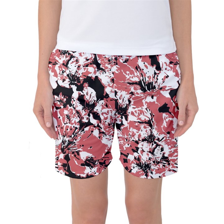 Textured Floral Collage Women s Basketball Shorts