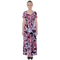 Textured Floral Collage High Waist Short Sleeve Maxi Dress by dflcprints