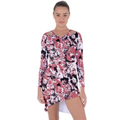 Textured Floral Collage Asymmetric Cut-out Shift Dress by dflcprints