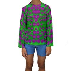 The Pixies Dance On Green In Peace Kids  Long Sleeve Swimwear by pepitasart