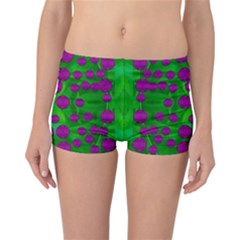 The Pixies Dance On Green In Peace Reversible Boyleg Bikini Bottoms by pepitasart