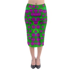 The Pixies Dance On Green In Peace Midi Pencil Skirt by pepitasart