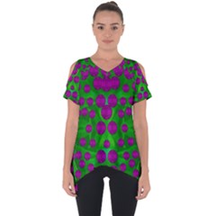 The Pixies Dance On Green In Peace Cut Out Side Drop Tee by pepitasart