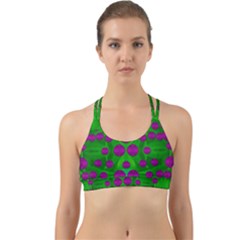 The Pixies Dance On Green In Peace Back Web Sports Bra by pepitasart