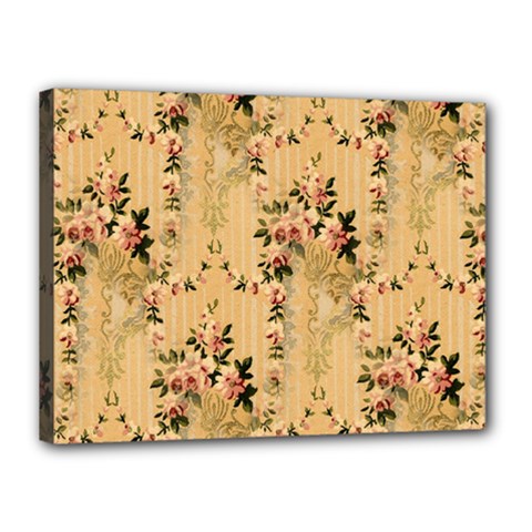 Vintage Floral Pattern Canvas 16  X 12 