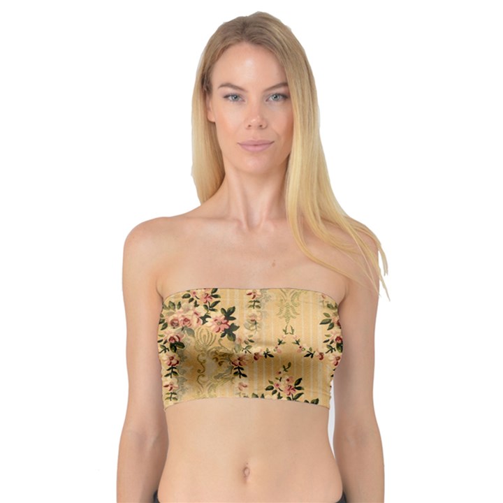 Vintage Floral Pattern Bandeau Top