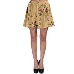 Vintage Floral Pattern Skater Skirt by paulaoliveiradesign