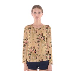 Vintage Floral Pattern Women s Long Sleeve Tee