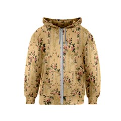 Vintage Floral Pattern Kids  Zipper Hoodie