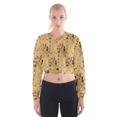 Vintage Floral Pattern Cropped Sweatshirt