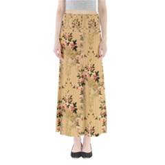 Vintage Floral Pattern Full Length Maxi Skirt