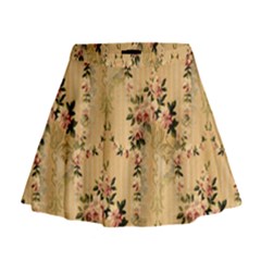 Vintage Floral Pattern Mini Flare Skirt