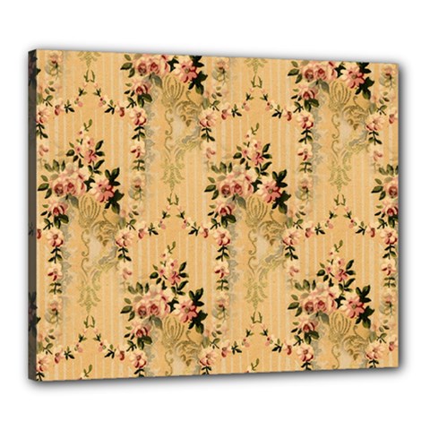 Vintage Floral Pattern Canvas 24  X 20 