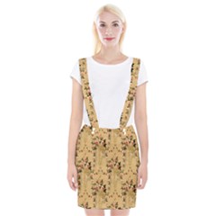 Vintage Floral Pattern Braces Suspender Skirt