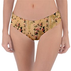 Vintage Floral Pattern Reversible Classic Bikini Bottoms