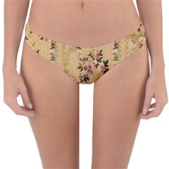 Vintage Floral Pattern Reversible Hipster Bikini Bottoms