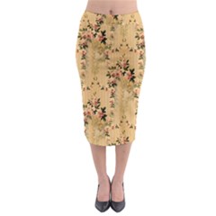 Vintage Floral Pattern Midi Pencil Skirt