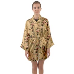 Vintage Floral Pattern Long Sleeve Kimono Robe by paulaoliveiradesign