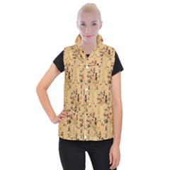 Vintage Floral Pattern Women s Button Up Vest