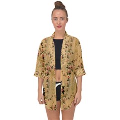 Vintage Floral Pattern Open Front Chiffon Kimono by paulaoliveiradesign