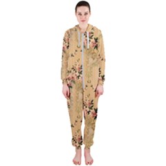 Vintage Floral Pattern Hooded Jumpsuit (ladies) 