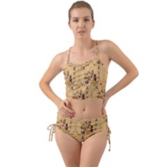 Vintage Floral Pattern Mini Tank Bikini Set