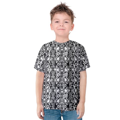 Dark Camo Style Design Kids  Cotton Tee by dflcprints