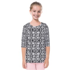 Dark Camo Style Design Kids  Quarter Sleeve Raglan Tee