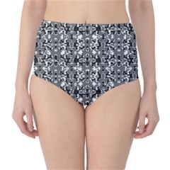 Dark Camo Style Design High-Waist Bikini Bottoms