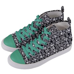 Dark Camo Style Design Women s Mid-top Canvas Sneakers by dflcprints