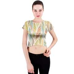 Decorative  Seamless Pattern Crew Neck Crop Top by TastefulDesigns