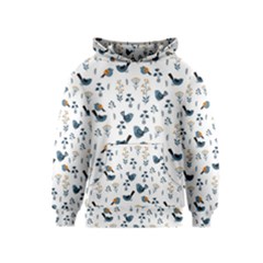 Spring Flowers And Birds Pattern Kids  Pullover Hoodie