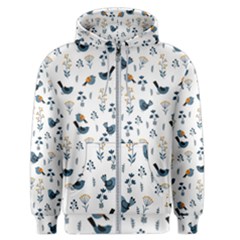 Spring Flowers And Birds Pattern Men s Zipper Hoodie