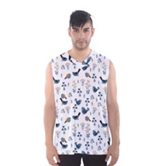 Spring Flowers And Birds Pattern Men s Basketball Tank Top by TastefulDesigns