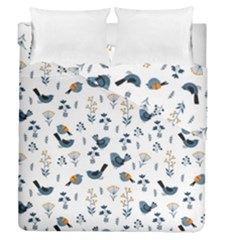 Spring Flowers And Birds Pattern Duvet Cover Double Side (queen Size) by TastefulDesigns