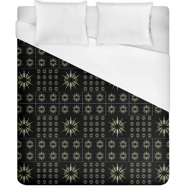 Dark Ethnic Stars Motif Pattern Duvet Cover (California King Size)