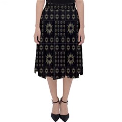 Dark Ethnic Stars Motif Pattern Folding Skater Skirt by dflcprints