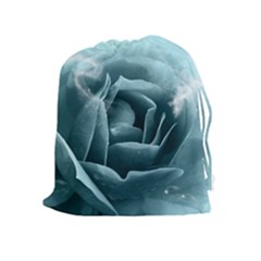 Beautiful Blue Roses With Water Drops Drawstring Pouches (extra Large) by FantasyWorld7