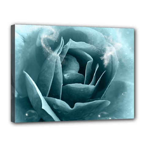 Beautiful Blue Roses With Water Drops Canvas 16  X 12  by FantasyWorld7