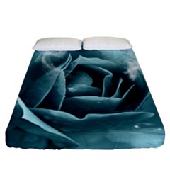 Beautiful Blue Roses With Water Drops Fitted Sheet (california King Size) by FantasyWorld7